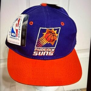 Vintage Phoenix Suns Hat Cap Snap Back Mens Purple Orange NBA Basketball 90s